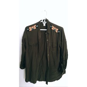 Army Green Button Down Shirt